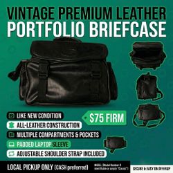 Vintage Premium Leather Camera Bag / Portfolio Briefcase
