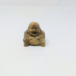 Yellow Jasper Laughing Buddha Carving