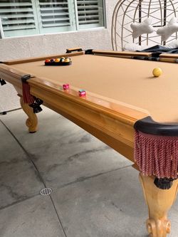 Solid Wood Pool Table Frame & Carved Legs - Local Pickup Only