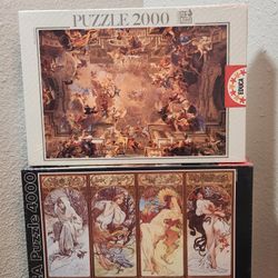 (2) New Educa Jigsaw Puzzles  (4000pc and 2000pc) 