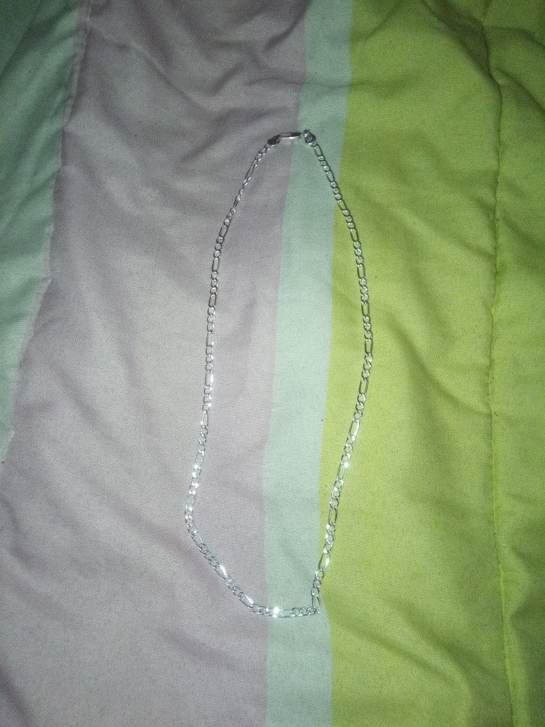 20" 925 Silver Plated Figaro Chain Necklace