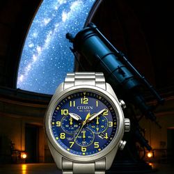 Citizen Eco-Drive Men's Chronograph Titanium Multi Dial Watch 44MM AT2480-57L