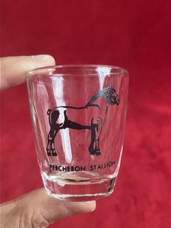 PERCHERON STALLION HORSE SHOT GLASS ~ Retired ~ See More VINTAGE items here