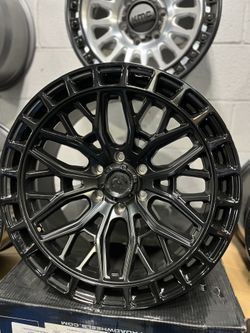 20”x10” MATTE BLACK WHEEL / GLOSS BLACK RING FUEL WHEELS FOR SALE!!!!!