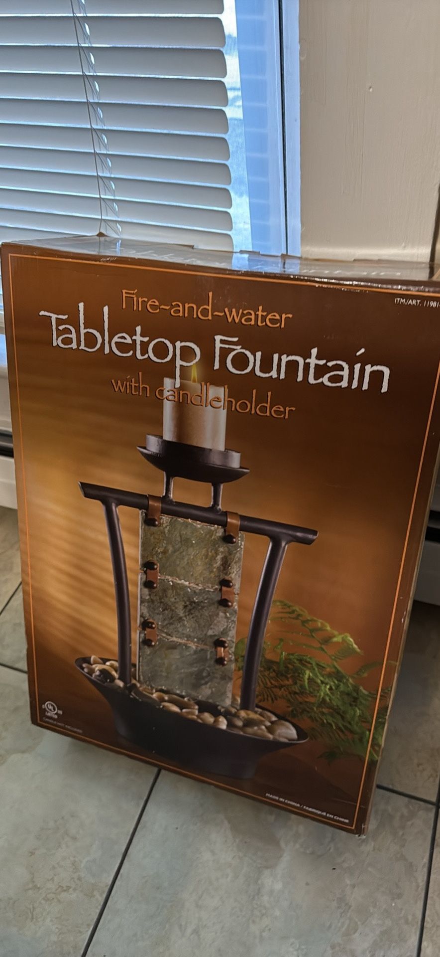 Tabletop Fountain With Candle Holder