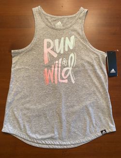 New Girls Adidas Tank Top - Gray- Size Large (14)