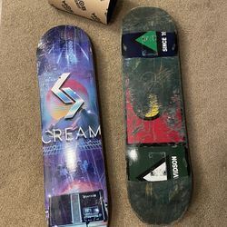 Used ELEMENT 8.25 SKATEBOARD  Deck /  new cream source 8.00 deck with mob grip