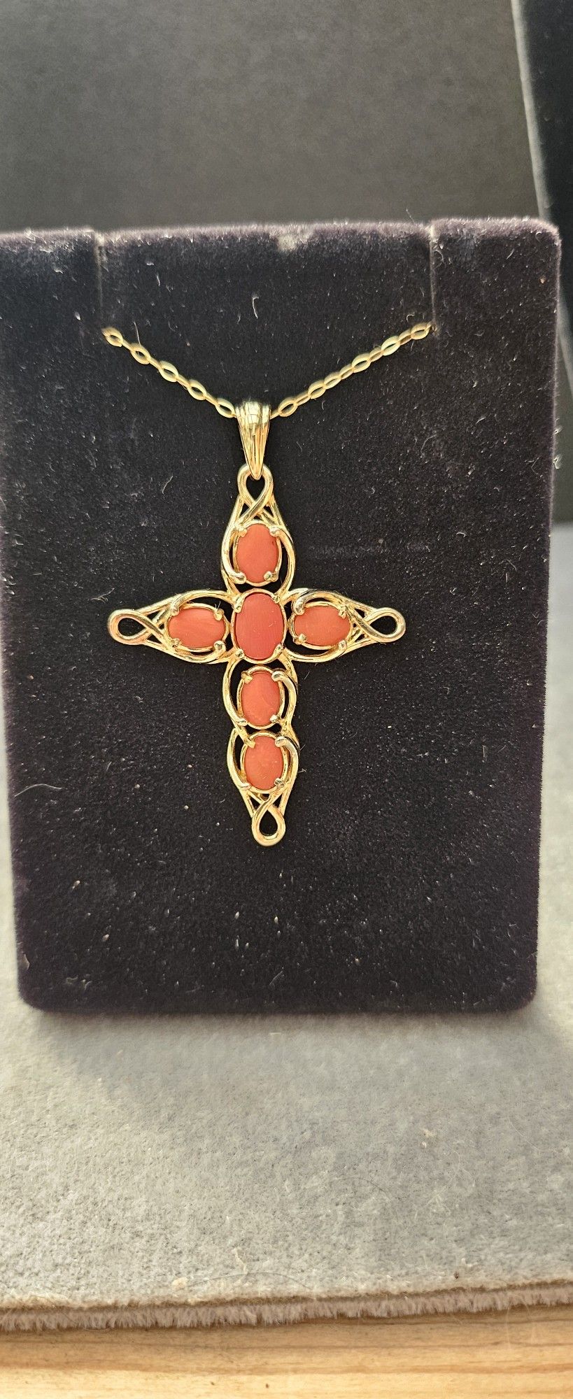 Genuine Mediterranean Coral Cross