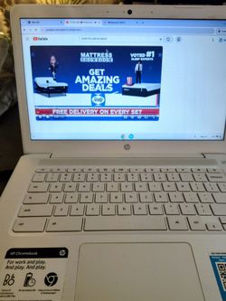 🖱️HP Chromebook 14" – White (Tested & Working)and Charger  Tested Working