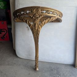 French 19th Century Louis XV Style Giltwood and Marble Wall Mounted Console