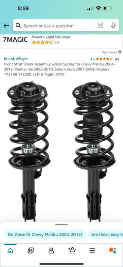 Front Strut Shock Assembly with Coil Malibu G6 Aura 