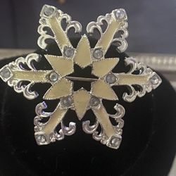Vtg.  Christopher Radko Snowflake Brooch