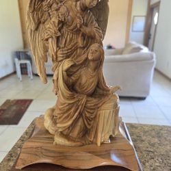 Statue Carved From Olive Wood In Israel