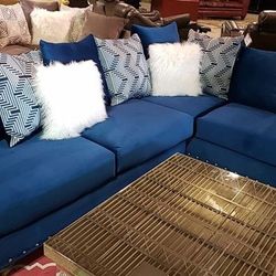 Gorgeous Chaise Style Sectional With Pillows