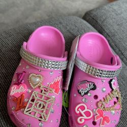 Pink Blingy crocs