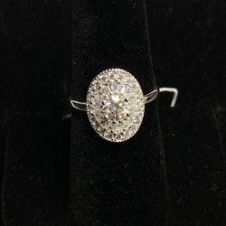 925 Silver Moissanite Diamond Ring Size 7