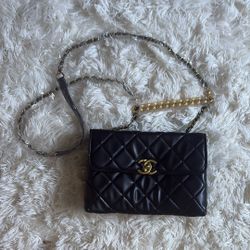 🖤 Chanel 24C Gold Crush Mini Flap Bag  | Quilted Leather | Chunky Gold Chain 🖤