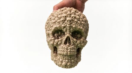 3D Printed Skull Covered in Mini Skulls