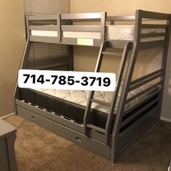 Twin/Full Bunk Bed + 2 Mattress