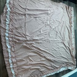 🎀 Queen Pink Ruffle Duvet Cover Set – 3 Piece