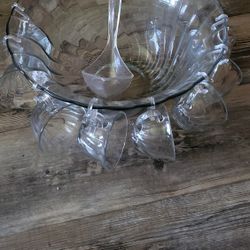 Punch Bowl With Glasses Cups $15.00 