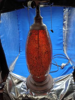Red glass lamp