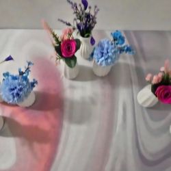 TRIOs of Mini Vases with Faux Florals ($10 EACH TRIO) @ Lasting Creations