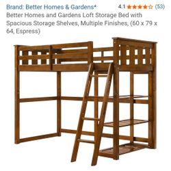 Loft Storage Bed with Spacious Storage Shelves