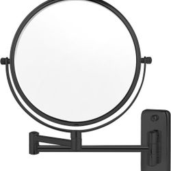 8” Wall Mounted Makeup Mirror with10X Magnification, Double Sided Shaving Mirror Wall Mount for Bathroom, 360° Swivel Extendable Vanity Mirror