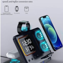 5-in-1 Clock wireless charging