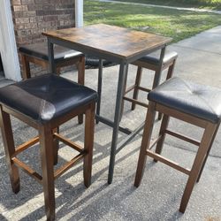 Bar Height Dining Table With 4 Stools