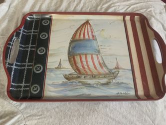 Nautical Heavy Plastic Serving Trays  $4$ Or 2/$7!  Perfect For Beach Them To Decorate Table Or Use To Serve
