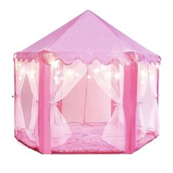 Princess Tent for Kids - 55" X 53" with Led Star Lights
