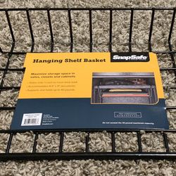 SnapSafe Hanging Shelf Document Basket, 12”W x 2.5”H x 9”D