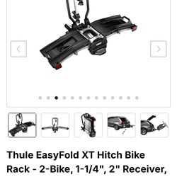 Thule EasyFold XT Hitch Bike Rack - 2-Bike, 1-1/4", 2" Receiver, Black