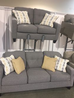 Grey Sofa and Loveseat Set Sale
