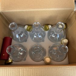 Stock Your Home Set of 6 Glass Whiskey Bottles with Corks