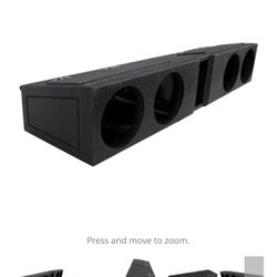 SPL Boxes Quad 8" Vented Enclosure, Ford F150 Super Crew 2009+, F250 / F350 2017+, Bedliner Finish