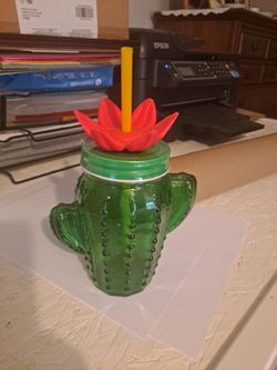 Mason Jar With Straw