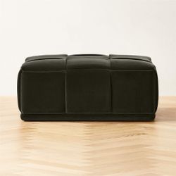 CB2 Pointe Velvet Ottoman 