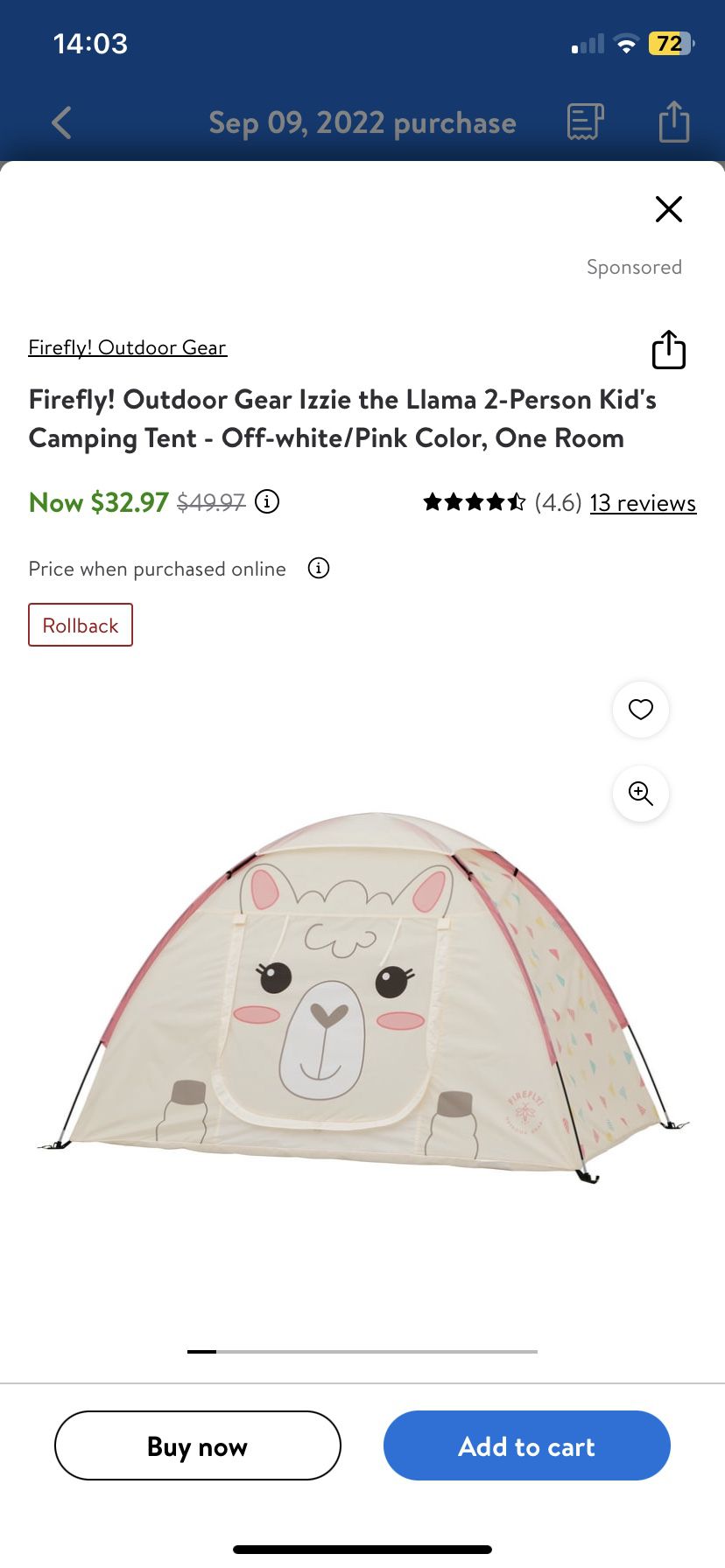 Firefly! Outdoor Gear Izzie the Llama Kid's Camping Tent
