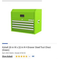 Kobalt 4 Drawer Chest Tool Box 