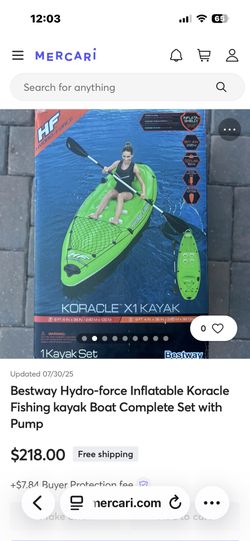 Bestway Hydro Force Inflatable Koracle Fishing Kayak