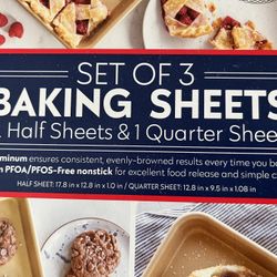NEW Nordicware Set Of 3 Baking Sheets 