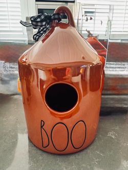 Rae Dunn BOO Ceramic Birdhouse Halloween Decor