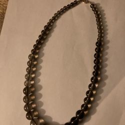 Vintage 14k Smoky Quartz Necklace 
