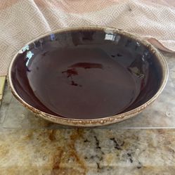Vintage Oven Proof Stoneware, Lg. Dark Brown Serving Bowl