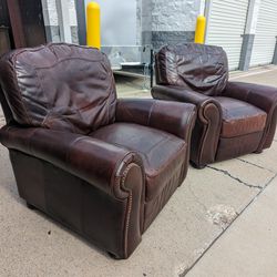 (2) Leather Recliners From Havertys