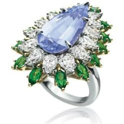 *NEW ARRIVAL* Beautiful Pear Cut Created Tanzanite Flower Ring SZ 6 - 10 *See My Other 500 Items*