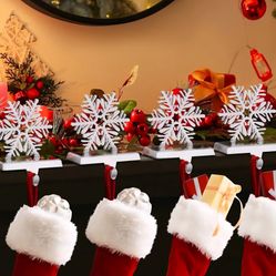 4ct Snowflake Stocking Hangers 